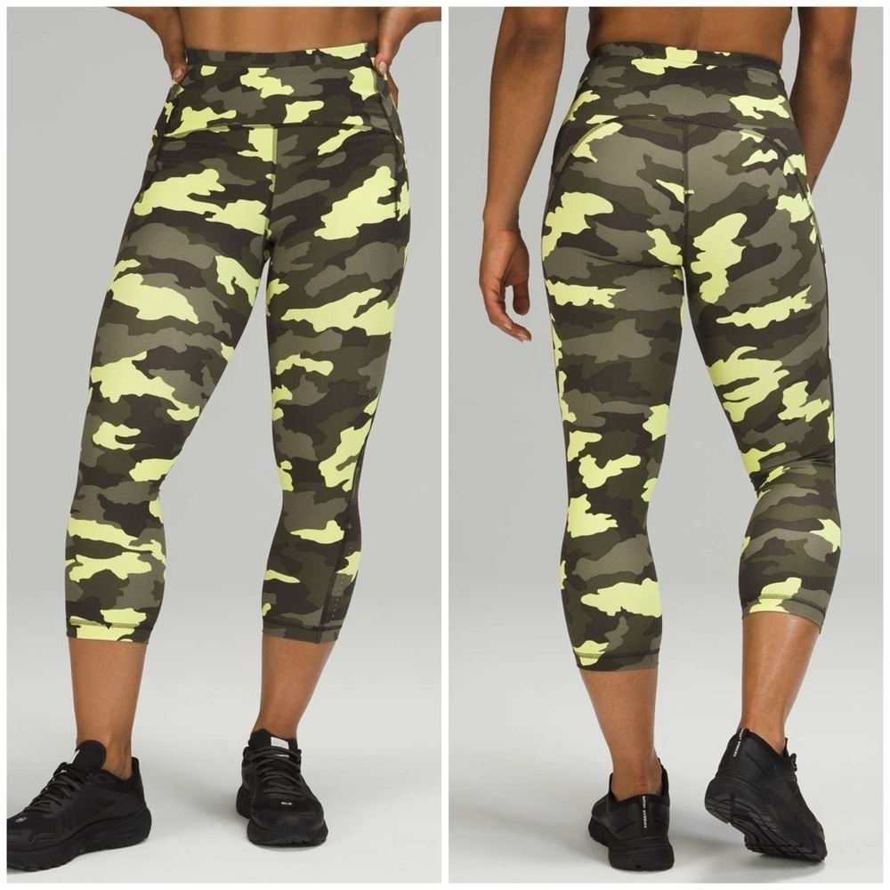 Lululemon Swift Speed High-Rise Crop 21" Heritage 365 Camo Crispin Green Multi